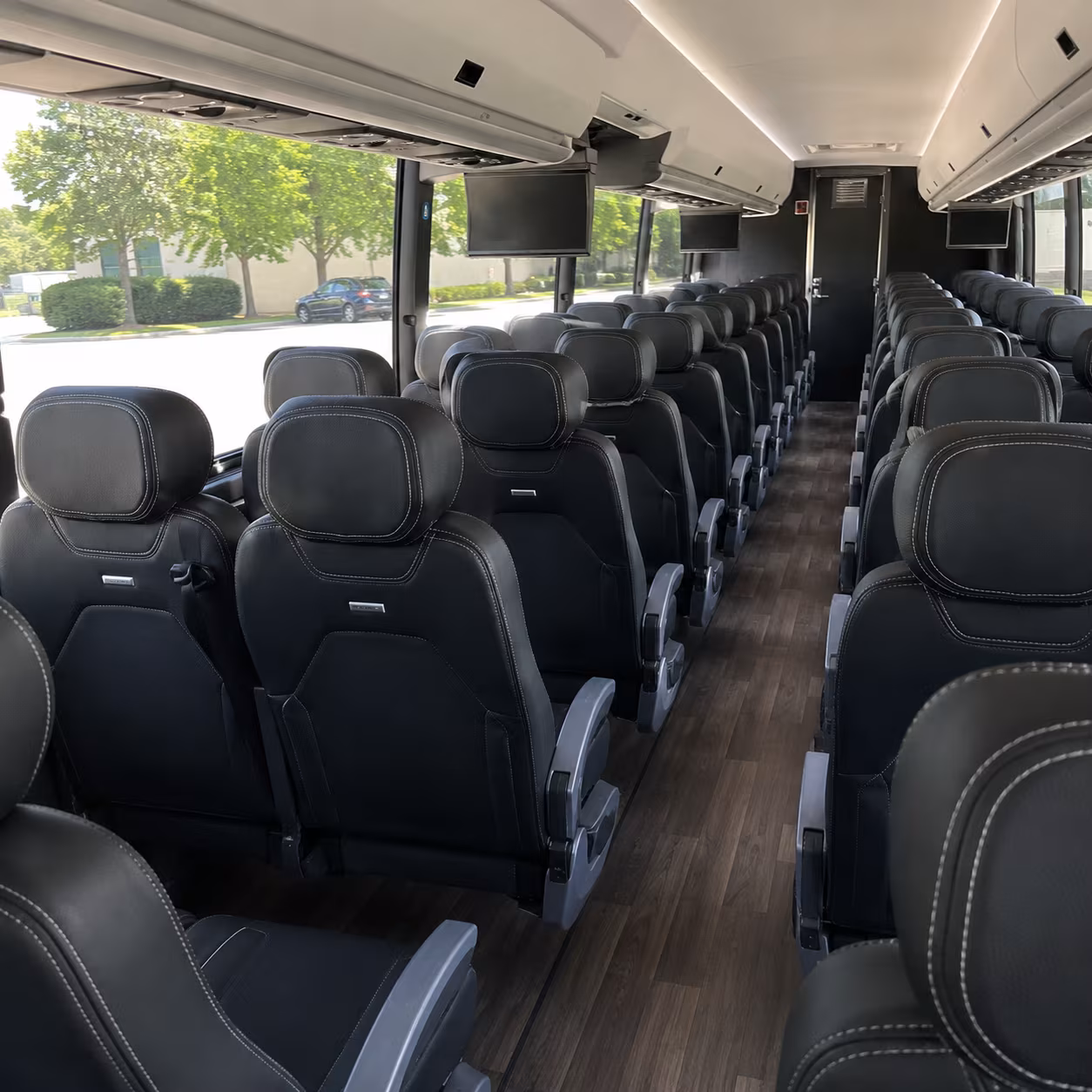 charter bus shuttle service for the texas army national guard armory in denton