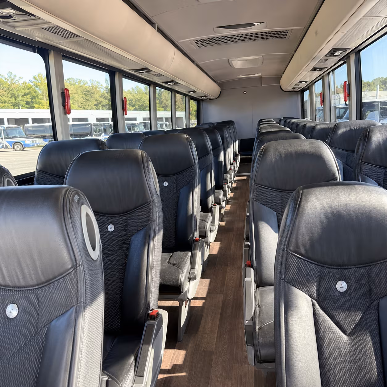 denton charter bus rental interior