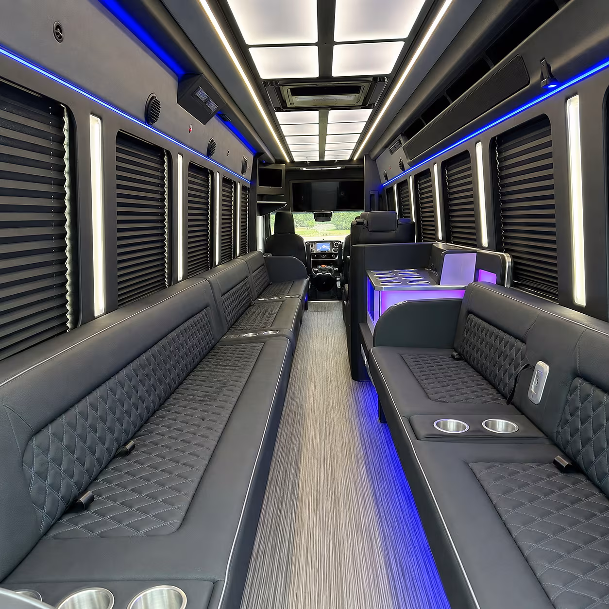 denton party bus rental interior